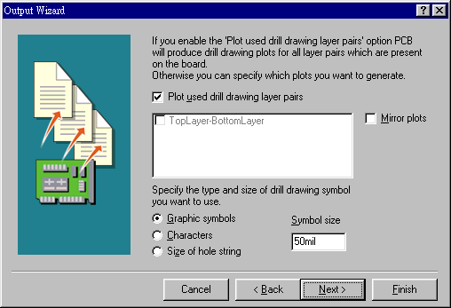 輸出文件精靈再詢問是否要建立鉆孔文件，以及導孔文件？