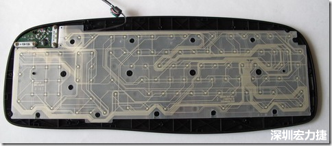 現(xiàn)在的電腦鍵盤(pán)拆開(kāi)被蓋后就只看到一片約5mmx3mm的電路板及兩片取代原本電路板的PTF。