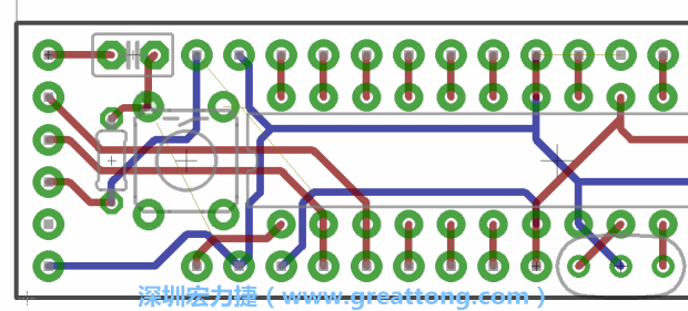 4.2. 然后在電路板的背面進行布線。