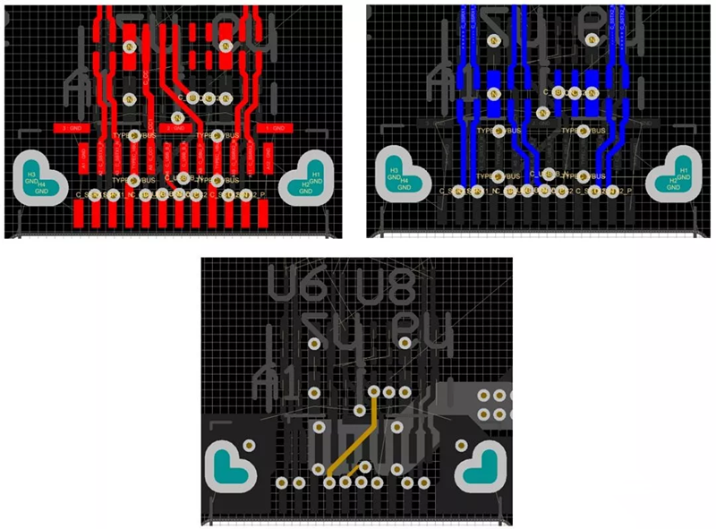 對(duì)SBU，USB2和CC1/2等信號(hào)做以下布線處理