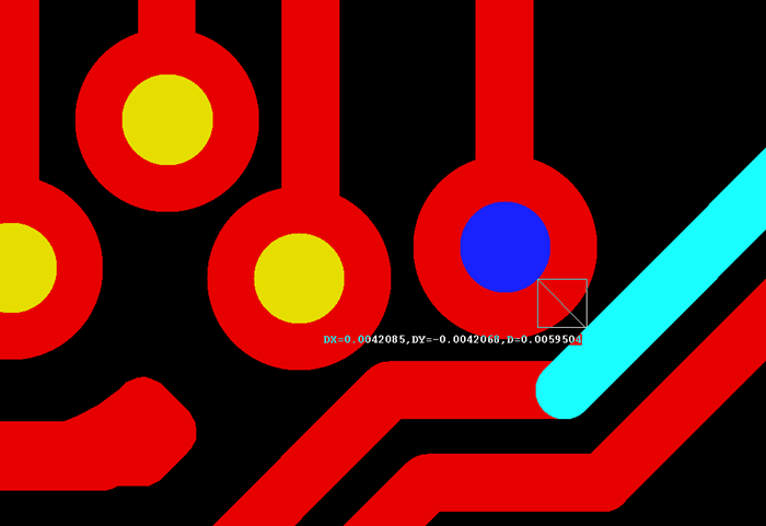 多層板中過(guò)孔會(huì)在每層線路上都有孔環(huán)，且每個(gè)層孔環(huán)周?chē)h(huán)境有夾線也有不夾線，環(huán)境各不一